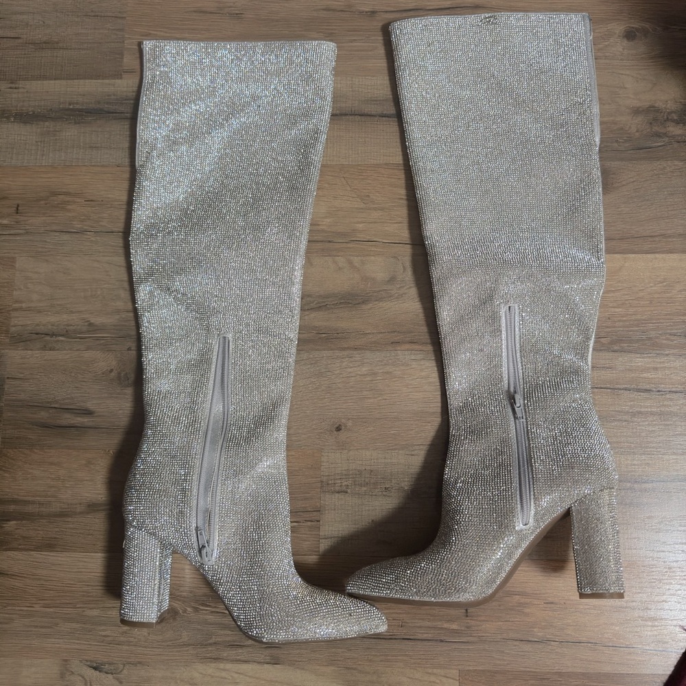 INC Phebe Over the Knee Rhinestone Boots